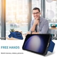 thumbnail image 6 of for Samsung Galaxy S23 FE (Not S23) Case with Slide Camera Cover, [Snug Touch] Hard Back & Soft Edge Matte Phone Case with Kickstand for Samsung Galaxy S23 FE LTT Blue, 6 of 18