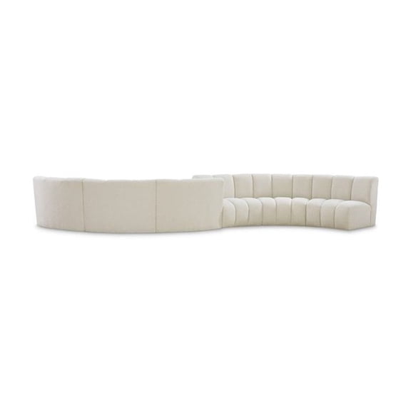 Meridian Furniture Infinity Cream Boucle Fabric 6pc. Modular Sectional