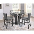 thumbnail image 5 of CoSoTower 2Pc Contemporary Glam Upholstered Counter Height Dining Side Chair Padded Plush Gray Fabric Upholstery Rich Black Color Wooden Furniture, 5 of 5