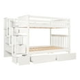 thumbnail image 4 of Full Over Full Bunk Bed with Shelves & 6 Storage Drawers, Solid Wooden Bunk Bed Frame with Storag Staircase & Safety Guardrail, Detachable Bunk Beds for Kids Teens Adults, White, 4 of 9