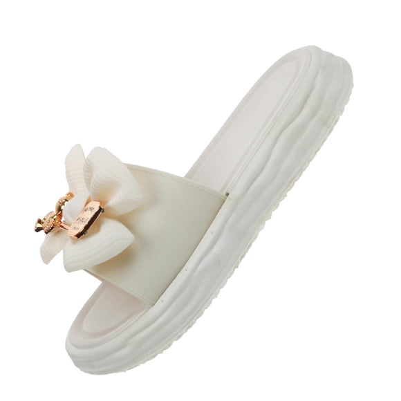 Sandalias de moda para mujer, zapatillas de plataforma, zapatos con lazo, sandalias antideslizantes. 36 37 Blanco