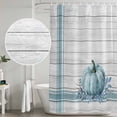 thumbnail image 5 of Blue Pumpkin Shower Curtain, Waterproof Shower Curtains for Bathroom, Thanksgiving Fall Leaf Country Farm Stripe Washable Fabric Bathtub Curtain Set Bath Decor with 12 Hooks Standard 72"x72", 5 of 8