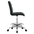 thumbnail image 3 of Computer Work Desk Chair, Black Silver, Vegan Leather, Home Office Business, Modern Contemporary HB33579, 3 of 9