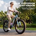 thumbnail image 5 of ESKUTE C300 Electric Bike for Adults, 1500W Peak Motor, 32MPH Fast Ebike, 48V 20.8Ah Battery Up to 80 Miles, 26"x4.0" Fat Tire, Full Suspension, 8-Speed Blue, With Bag & Lock & Front Basket, UL2849, 5 of 8