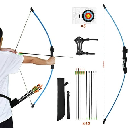 Runzkzy Bow and Arrow for Teens Beginner Archery Set for Youth Bow and Arrow Shooting Practice Compound Bow for Kids Backyard and Outdoor Archery Training
