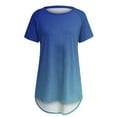 thumbnail image 4 of Women Flowy Tunic Tops Short Sleeve Printed Blouses Tie Dye Tunic Tops Long Length Tee Shirts for Women, 4 of 4