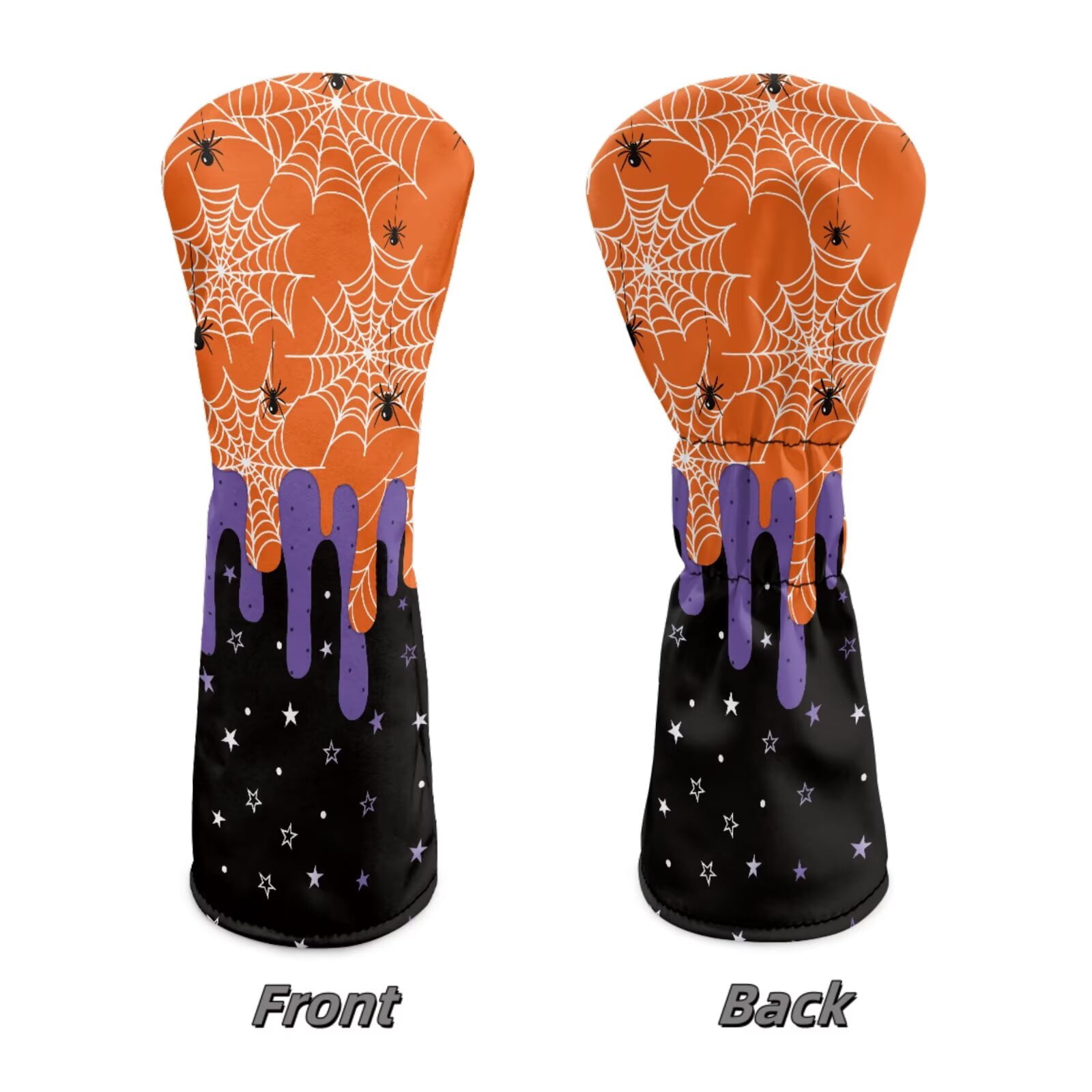 Uorisanigo Golf Club Head Cover for Fairway Woods Driver Hybrids, Funny Cobweb Print Golf Headcover Set of 3, Premium Leather Golfclub Covers for Extra Club Protection, Abrasion-Resistant