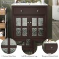 thumbnail image 2 of Yardi Yarda 30" Bathroom Vanity with Ceramic Sink, Equipped with Adjustable Shelf and Tip-Out Tray, Bathroom Vanity with Solid Wood Legs and Soft Close Hinges, Dark Brown, 2 of 20