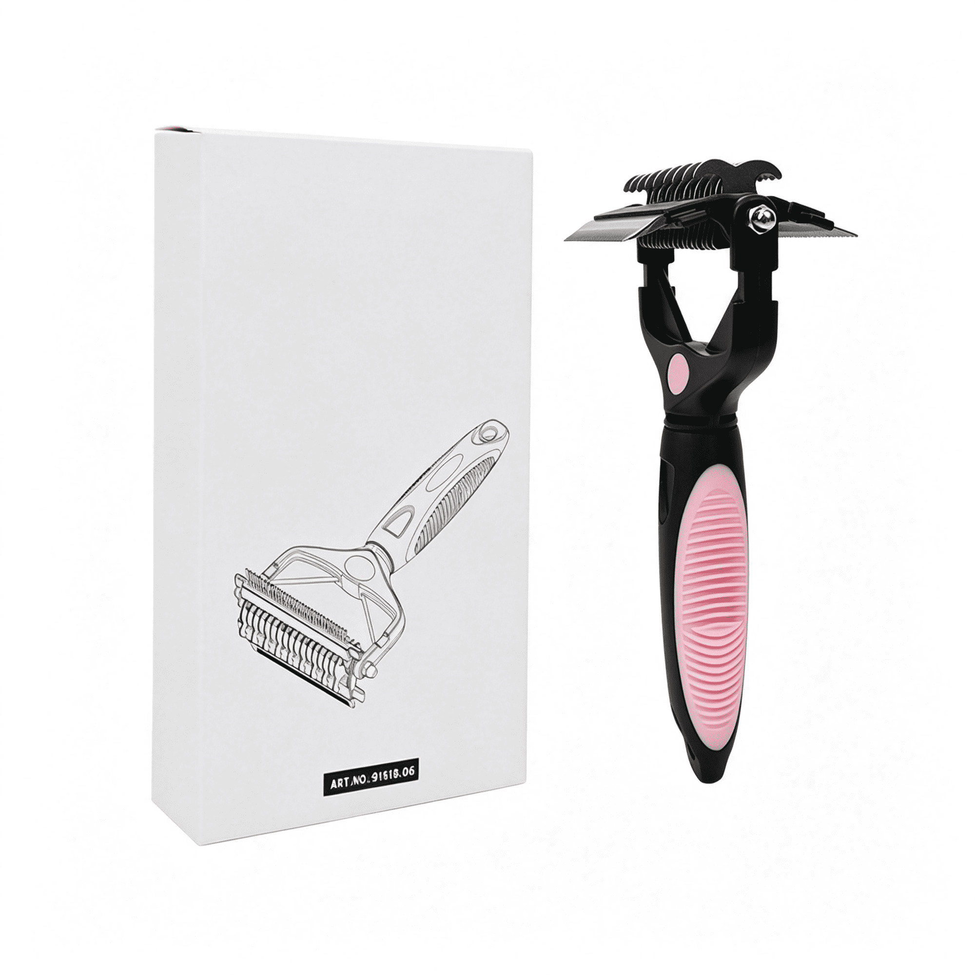 ACDANC 3-In-1 Pet Grooming Tool - Undercoat Rake Dematting Comb & Deshedding Brush for Cats & Dogs - Removes Mats Tangles & Loose Fur Reduces Shedding & Prevents Hair Mess (Pink)