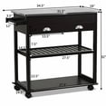 thumbnail image 2 of Costway Îlot de Cuisine à Roulettes Chariot en Acier Inoxydable Flip Table W / Tiroir, 2 of 10