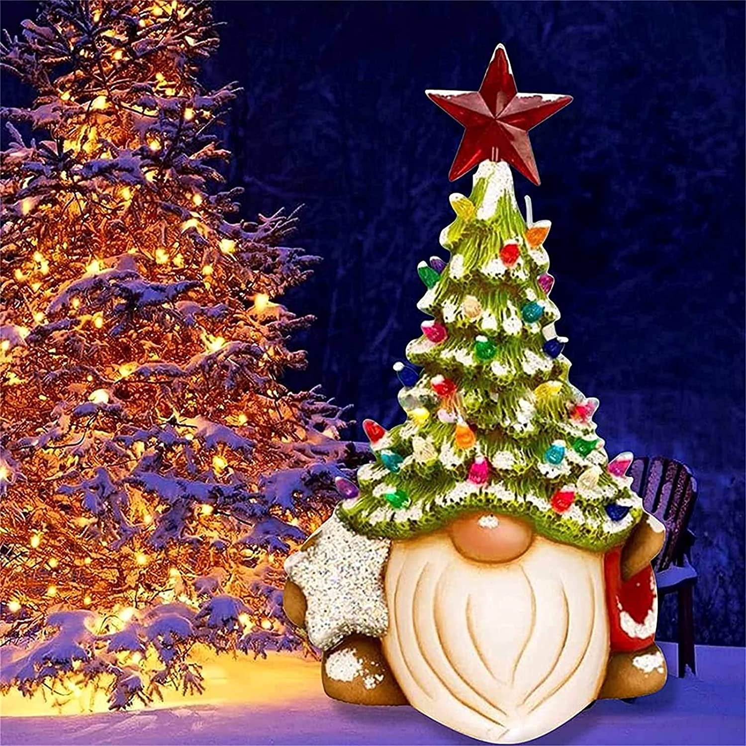 Ceramic Gnome Christmas Tree, Faceless 