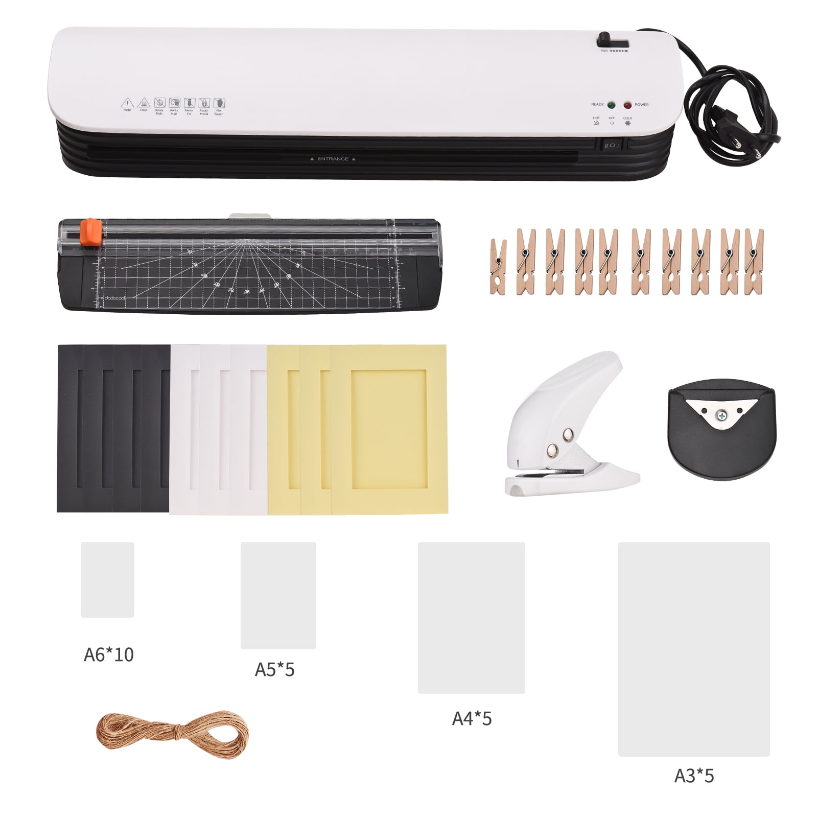 Laminator,Set A3 Size 2 Roller With Sl399 Laminator Roller With 25 Lamination 2 Roller Rounder Office Supplies 25 A3/a4/a5/a6 Pouches Cold Lamination 2 And Cold Lamination Rounder Me Office