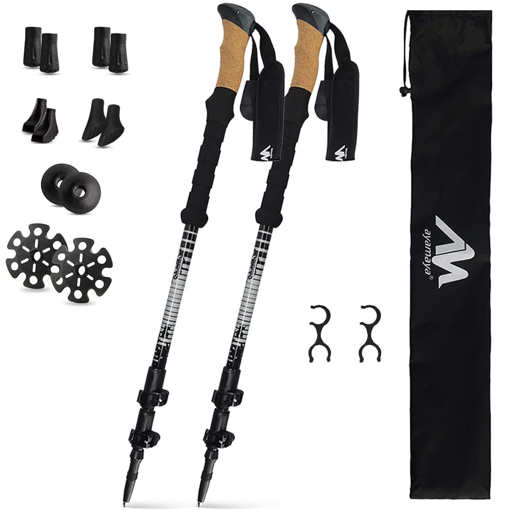 Trekking Poles for Hiking, KANCOKIT Carbon Fiber Walking Sticks Hiking Poles Ultralight