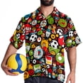 thumbnail image 4 of Football Men's Hawaiian Poplin Casual Printed Button Down Short Summer Beach Shirts, Unisex, 4 of 6