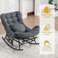 thumbnail image 3 of MOONMISS Rocking Chair with Thick Cushion and Footrest,Large Wicker Patio Rocker,Sturdy Steel Frame Lounge for Indoor/Outdoor, 3 of 7