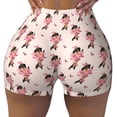 thumbnail image 2 of Balery Dachshund Dog Heart Pantalones cortos de entrenamiento estampados para mujer, sin costuras, ajustados, para gimnasio, yoga, correr, deportes, ejercicio activo, fitness.-Large, 2 of 8