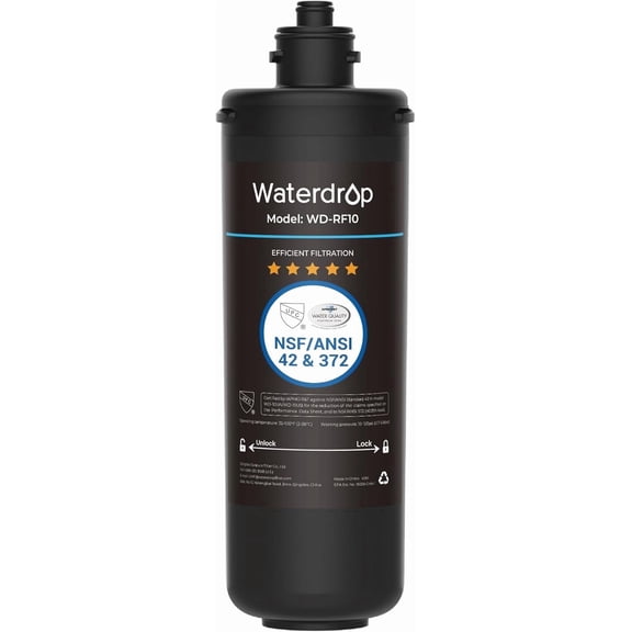 Waterdrop WD-RF10 Under Sink Water Filter, Replacement 10UA Under Counter Water Filtration System, 8000 Gallons High Capacity