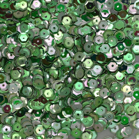 Green Cup Sequins 5mm Metallic Iris Rainbow Made in USA