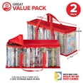 thumbnail image 2 of Stock Your Home DVD Storage Bags (Set of 2) Media Organizer Bag for DVDs, CDs, Blu Ray Disc, Movie Cases, VHS Box, Video Game Disks, Clear Plastic Holders with Carrying Handles and Zipper - Red, 2 of 5