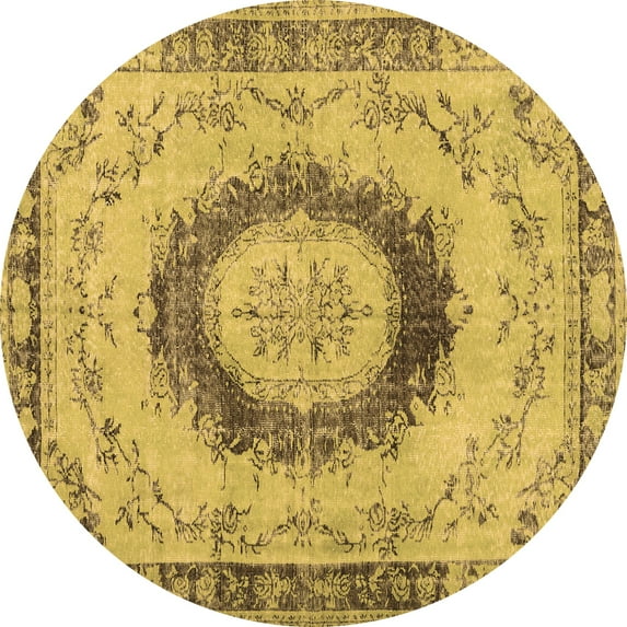 Ahgly Company Indoor Round Persian Brown Traditional Area Rugs, 6' Round