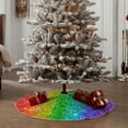 thumbnail image 4 of Sikiie Glitter Rainbow Nativity Christmas Tree Skirt, Jesus Christian Winter Holiday Tree Mat Decoration(30-48IN)36", 4 of 6
