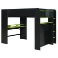 thumbnail image 6 of Harper & Bright Designs Full Size Gaming Loft Bed with Height-adjustable Desk & RGB Lights, Full Wood Loft Bed Frame with Wardrobe & Storage Shelves, Green, 6 of 18