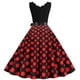 thumbnail image 5 of Moda para mujer A Line Flare Vintage Dress Prom Swing Sin mangas Polka Dot Printing Party Dress Fridja  hjkh285, 5 of 6