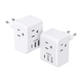 thumbnail image 1 of Adaptador de enchufe de viaje One Beat 6 en 1, alimentación de la UE, 3 enchufes, 3 USB, 1 of 7