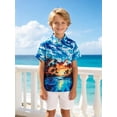 thumbnail image 5 of Aideaone 2 Pack Boy Hawaiian Shirts Button Down Kids Tropical Aloha Shirts Short Sleeve Size 8-14 Year, 5 of 6