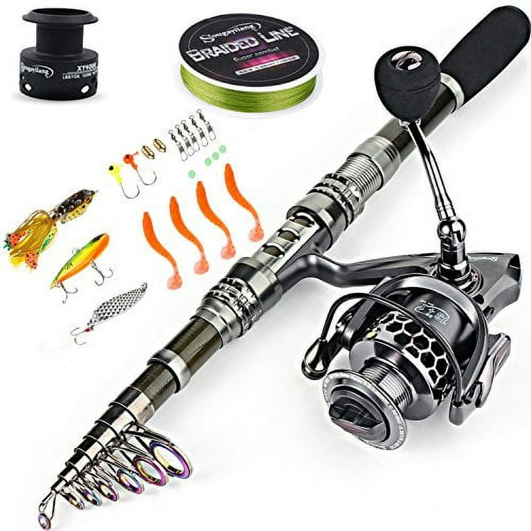 Sougayilang Fishing Rod and Reel Combo Set with Telescopic Fishing Pole  Fishing Accessories and Carrier Bag for Saltwater Freshwater-1.8M Rod 2000  Reel with Bag, Spinning Combos -  Canada