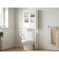thumbnail image 2 of STAROUS Over-the-Toilet Storage Cabinet with Muro Glass Doors & Tilt-Out Cube, White, 2 of 7