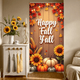 thumbnail image 4 of Wooden Background Fall Decoration Autumn Leaves Banner Sunflower Pumpkin Corn for Harvest Festival Thanksgiving Party Indoor Outdoor Decor, 4 of 9