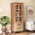 thumbnail image 2 of Atumcto 54.7" Tall Narrow Farmhouse Accent Cabinet with Glass Doors, 2 Drawers & Removable Shelves for Living Room or Entryway, 2 of 10