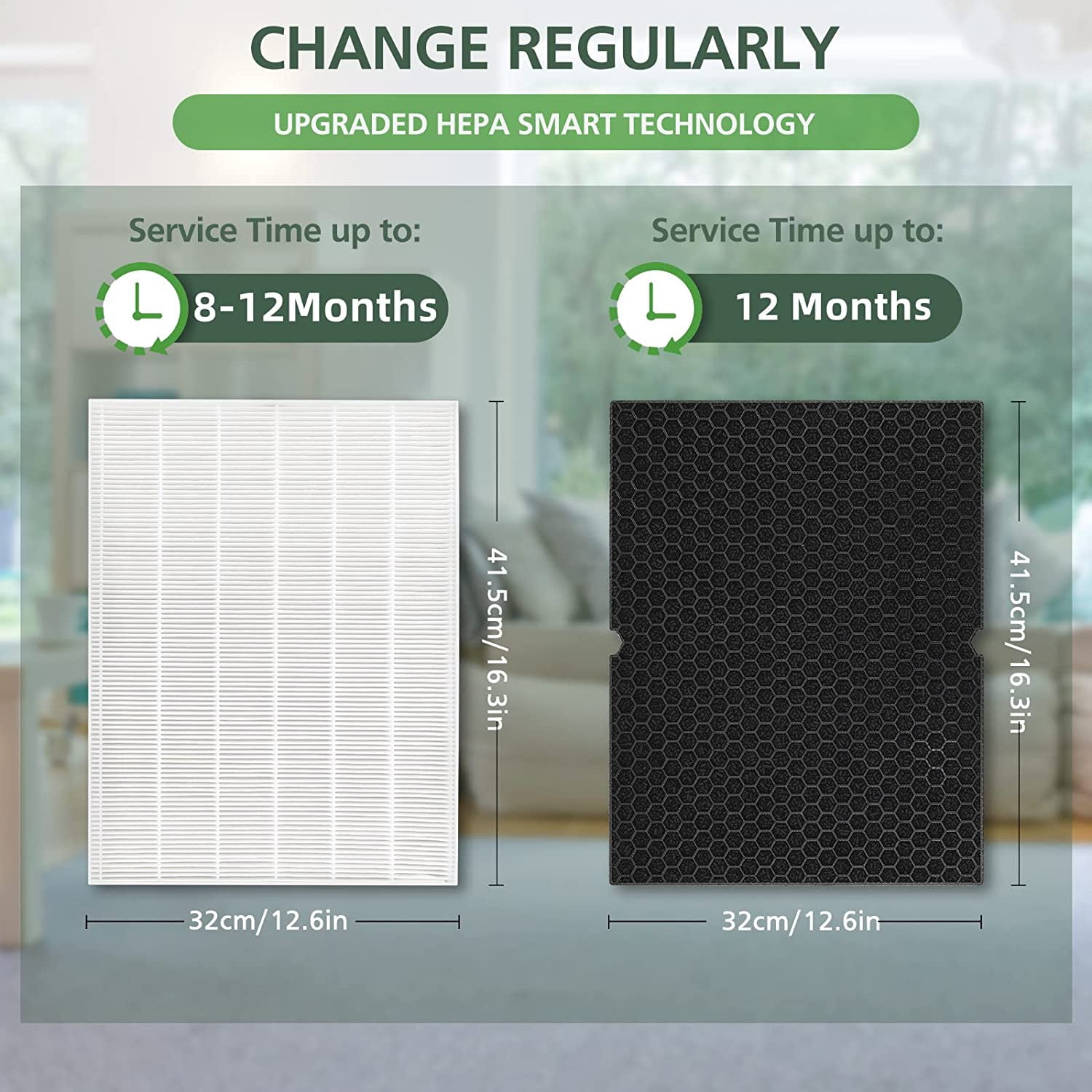 HEPA Replacement Filter H 116130 for Winix 5500-2 Air Purifier and Models AM80 - HEPA Filter and Activated Carbon Filter