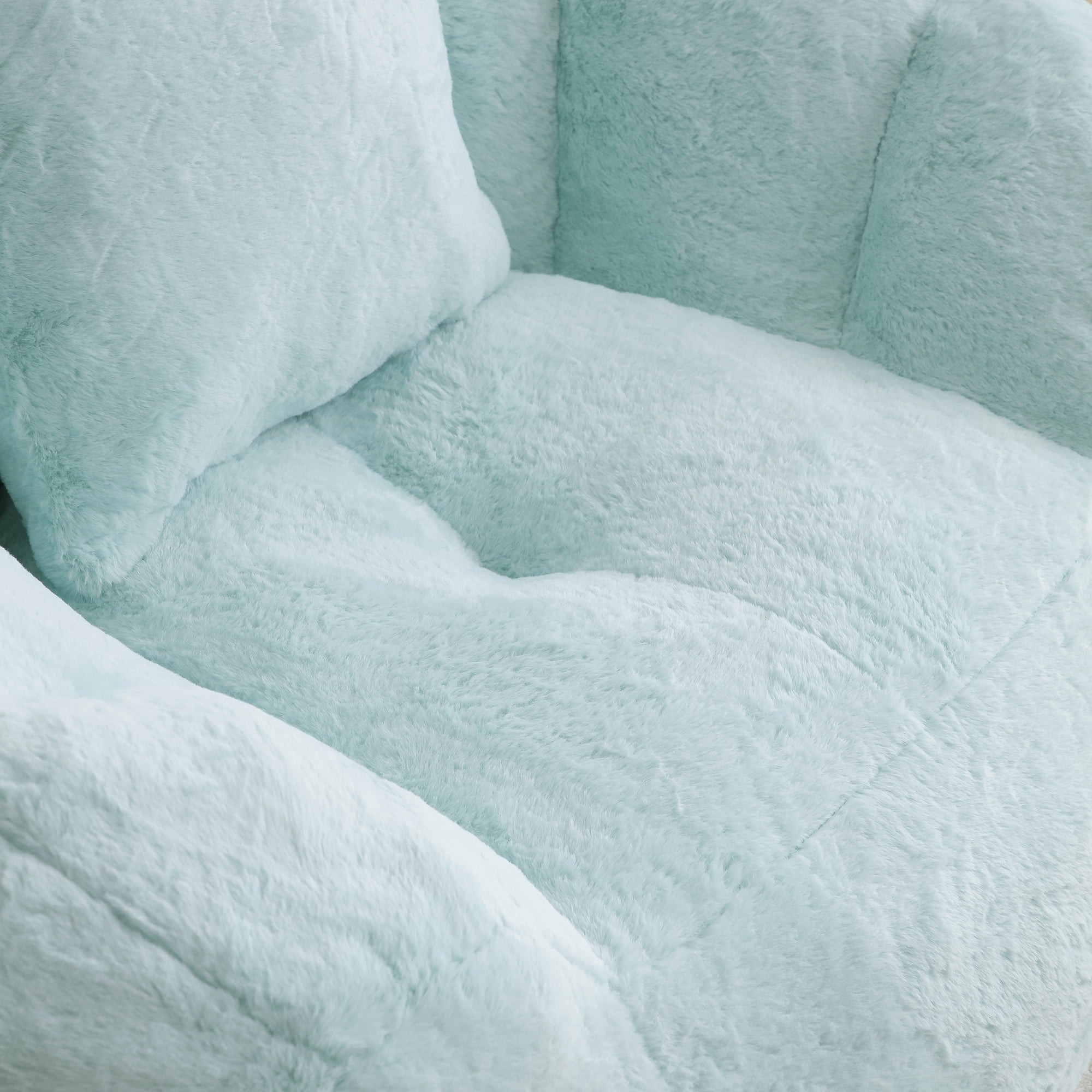Jopath Bean Bag Chair with Footstool, Oversized Bean Bag for Adults and Kids, Stuffed Big Accent Sofa, Floor Sofa for Gaming Reading Living Room Bedroom Light Blue