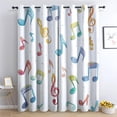 thumbnail image 1 of Curtains Music Note Blackout Curtains for Bedroom Living Room - Musical Notes Curtains 63 Inch Length 2 Panels Set - Patterned Window Treatments - Grommet Drapes - Home Decor (D&-2772), 1 of 7