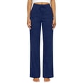 thumbnail image 5 of Hurxie Wide Leg Pants for Women Flowy Palazzo Drawstring Elastic Waist Trousers with Pockets Summer Beach Vacation Clothes Navy,3XL, 5 of 8
