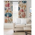 thumbnail image 2 of Coastal Shell Blackout Curtains for Bedroom Living Room Darkening Curtains 90 Inch Summer Nautical Shell Beach Starfish Black Out Window Curtain Privacy Window Treatment Grommet Drapes 52"x90"x2, 2 of 9