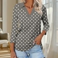 thumbnail image 4 of ShiShine 3/4 Length Sleeve Womens Tops Shirts for Women V Neck Trendy Work Clothes Ladies Fashion 2025 Fall Trendy Outfits, 4 of 7