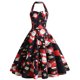 thumbnail image 1 of Vestido de verano para mujer, sin mangas, con cuello halter, estampado navideño vintage, para fiestas Fridja hjkh270, 1 of 5