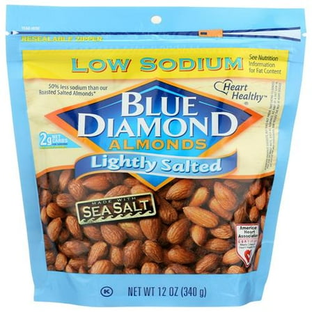 Blue Diamond Lightly Salted Almonds, 12 Oz - Pack of 2