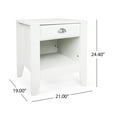 thumbnail image 3 of Noble House Bellic Faux Wood Nightstands with Drawer, Set of 2, White, 3 of 8