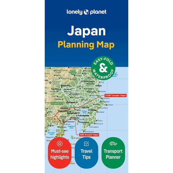 Map Lonely Planet Japan Planning Map: Durable, Waterproof, Easy-Fold Travel Map with Attractions, Itineraries & Transport Gu, (Paperback)