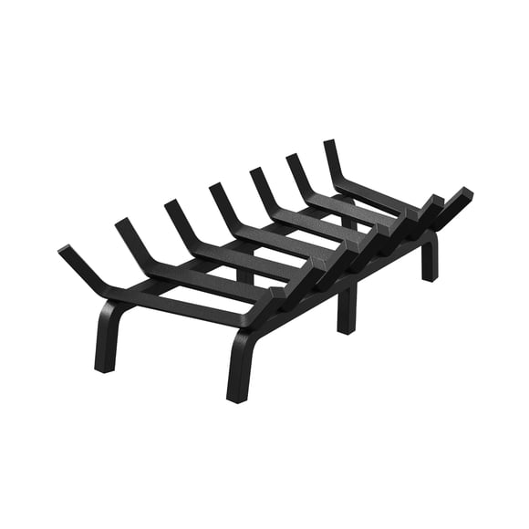 Soporte para leña, Rejilla para leña – Towallmark, Acero Macizo 3/4'', Curvado, 6 Patas, 7 Barras, Acabado Resistente al Calor y Corrosión, 24 Pulgadas, para Interiores y Exteriores