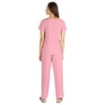 thumbnail image 4 of Inkmeso Ensemble de Nuit 2 Pcs pour Femmes Manches Courtes Haut & Pyjama en Coton Doux, 4 of 7