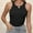 Black, variant on Women's Sleeveless Full Length Fitted Racerback Workout Crew Neck Basic Tank Top