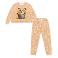 thumbnail image 5 of FOR U DESIGNS Sunflower Corgi Women's Long Sleeve Drawstring Pajamas Set 2 Piece Size S Sleepwear Crew Neck Tops and Pants for Women Nightwear Comfortable Jogger Pj, 5 of 6
