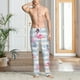 thumbnail image 2 of Fotbe Flamingo and Pineapple Pantalones de Pijama para Hombre, Pantalones de Dormir, Pantalones de Casa con Cintura Ajustable y Bolsillos-Medium, 2 of 6