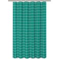 thumbnail image 1 of Extra Long Textured Fabric Shower Curtain 72" Width by 84" Length, Turquoise Checkered Printed Bathroom Curtains, Machine Washable, 1 of 5