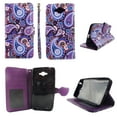 thumbnail image 1 of Purple Paisley Wallet Folio Case for Motorola Droid Turbo Xt1254 Fashion Flip PU Leather Cover Card Cash Slots & Stand, 1 of 2